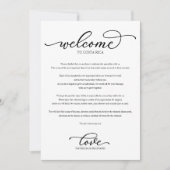 Trouwweekend Welkom Itinerario Elegant Script Kaart (Voorkant)