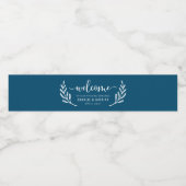 Trouwweekend Welkomsttas Navy Waterfles Etiket (Enkel label)
