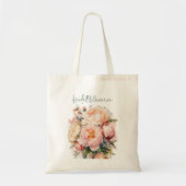 Trouwwelkomsttassen Pink Pioenenontwerp Tote Bag (Voorkant)