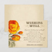 Trouwwens goed  oranje rozen informatiekaartje (Voorkant / Achterkant)