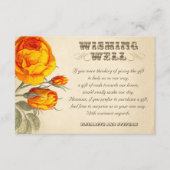 Trouwwens goed  oranje rozen informatiekaartje (Voorkant)