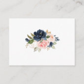 Trouwwens Navy Blush Bloem Goud Geometrisch Huweli Informatiekaartje (Achterkant)