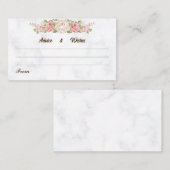 Trouwwensen Elegante Roos Bloem Huwelijksadvies Informatiekaartje (Voorkant / Achterkant)