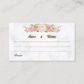Trouwwensen Elegante Roos Bloem Huwelijksadvies Informatiekaartje (Voorkant)