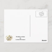 Trouwwensen, hart en bloemen briefkaart (Achterkant)