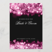 Trouwwensen Roze Fonkelende Lichten Advieskaart (Achterkant)