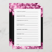 Trouwwensen Roze Fonkelende Lichten Advieskaart (Voorkant / Achterkant)