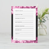 Trouwwensen Roze Fonkelende Lichten Advieskaart (Staand voorkant)