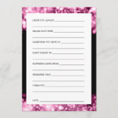 Trouwwensen Roze Fonkelende Lichten Advieskaart (Voorkant)