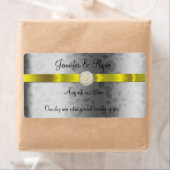 Trouwwijn, Elegant Geel en Zilver, Op Maat Etiket (Insitu)