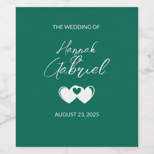 Trouwwijn fles label wijn etiket (Enkel label)