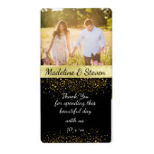 Trouwwijn, Gouden Confetti, Aangepaste foto Etiket (Voorkant)