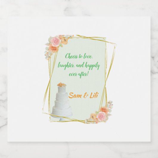 TrouwWijn & Mousserende Wijn Fleslabel Bier Etiket (Enkel label)