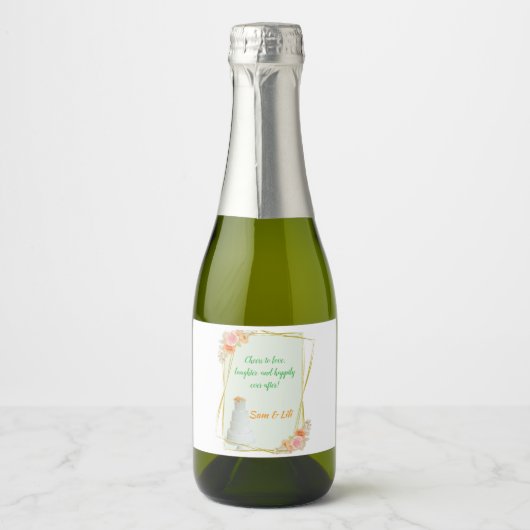 TrouwWijn & Mousserende Wijn Fleslabel Sparkling Wijnetiket (Voorkant)