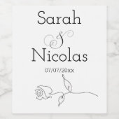 Trouwwijnlabel gepersonaliseerde minimalist wijn etiket (Enkel label)