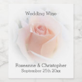 Trouwwijnlabel Peach Pink Rosebud Wijn Etiket (Enkel label)