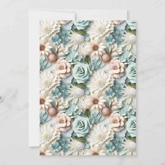 Trouwwijze groene witte bloemen elegant kaart (Achterkant)