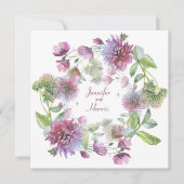 Trouwzachte Paarse Bloemen Kaart (Voorkant)