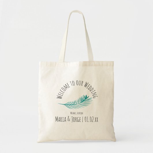 Trouwzak Palmboomblad Tote Bag (Voorkant)