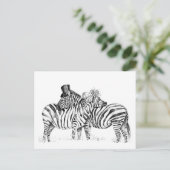 Trouwzebra's Briefkaart (Staand voorkant)