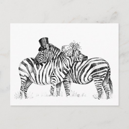 Trouwzebra's Briefkaart (Voorkant)