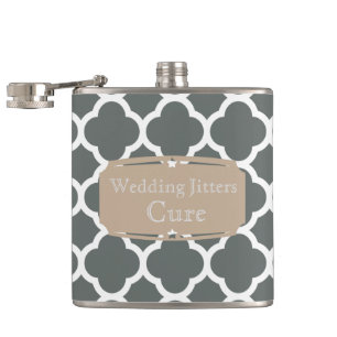 Trouwzenuwen genezen Quatrefoil patroon Heupfles