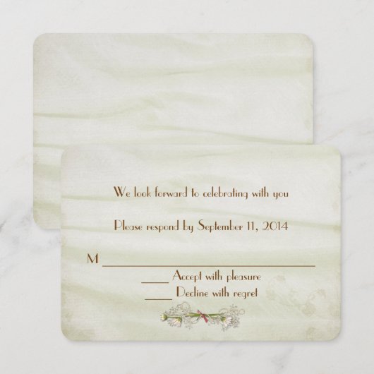 Trouwzijde met Daisies RSVP Kaart (Voorkant / Achterkant)