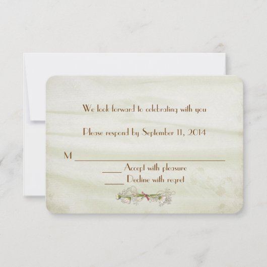 Trouwzijde van zijde met madeliefjes RSVP Kaart (Voorkant)