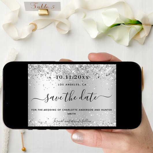 Trouwzilver confetti elegant save the date