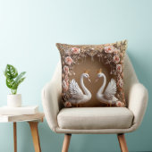 Trouwzwanen Goud & Parel Romantische Liefdesvogels Kussen (Stoel)