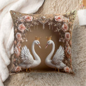 Trouwzwanen Goud & Parel Romantische Liefdesvogels Kussen (Deken)