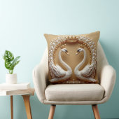 Trouwzwanen Goud & Parel Romantische Zwaan Liefdes Kussen (Stoel)