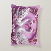 Trouwzwanen Klassieke Trouwromantiek Accent Kussen (Achterkant (Verticaal))