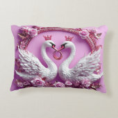 Trouwzwanen Klassieke Trouwromantiek Accent Kussen (Achterkant)