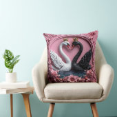 Trouwzwanen modern huis cadeau kussen (Stoel)