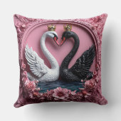 Trouwzwanen modern huis cadeau kussen (Achterkant)