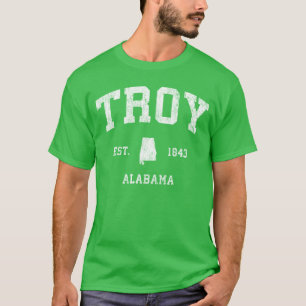 Troy Alabama AL Vintage Atletiek Sport Ontwerp leu T-shirt