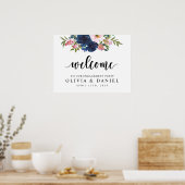 Troy Blauwe Begroeiing Verlovingsfeest Welkomstpos Poster (Keuken)