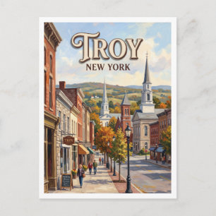 Troy Historic Dorp New York Briefkaart