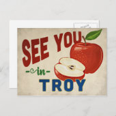 Troy Michigan Apple - Vintage Travel Briefkaart (Voorkant / Achterkant)