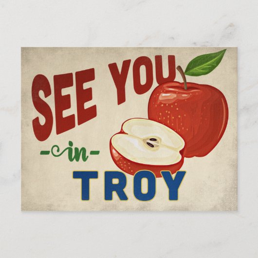 Troy Michigan Apple - Vintage Travel Briefkaart (Voorkant)