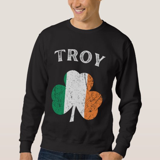 TROY NEW YORK Irish American Shamrock Badge Trui (Voorkant)