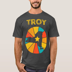 Troy New York Vintage Souvenir met gebruikssporen  T-shirt