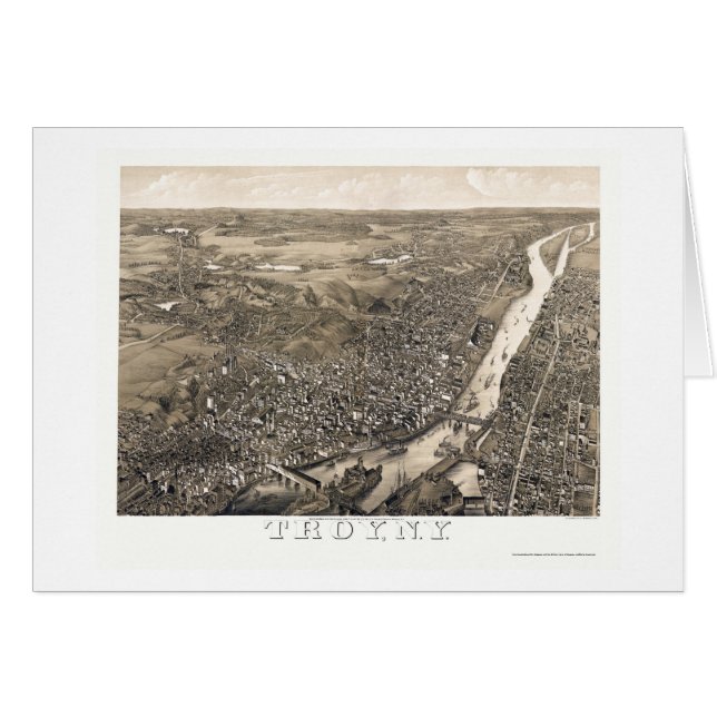 Troy, NY Panoramic Map - 1881 (Voorkant Horizontaal)