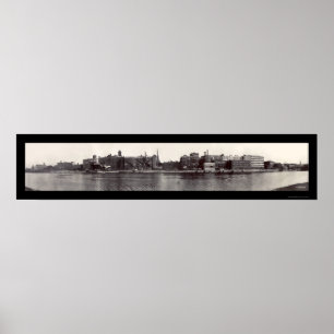 Troy NY Waterfront Foto 1909 Poster