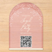 Troy-stijl acryl trouw-QR-code uitnodiging (Voorkant)