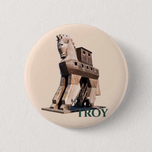Troy: Trojan Horse Ronde Button 5,7 Cm (Voorkant)