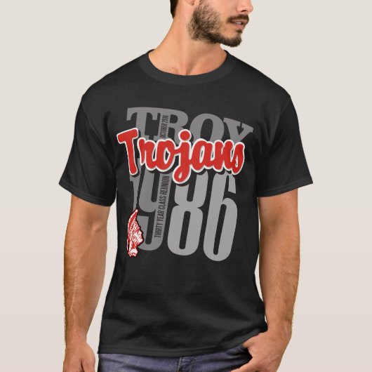 Troy Trojans Black T-shirt (Voorkant)