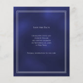 Troyblauw monogram budget bruiloft Save the Date Flyer (Achterkant)