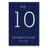 Troyblauwe Moderne Trouwtafelkaarten Kaart (Achterkant)